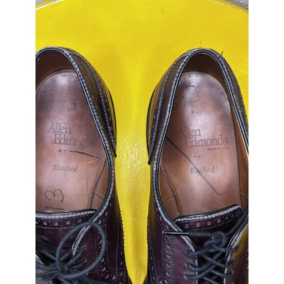 Allen Edmonds Sanford Burgundy Cap-Toe Derby size 10 B Mens Dress Shoes